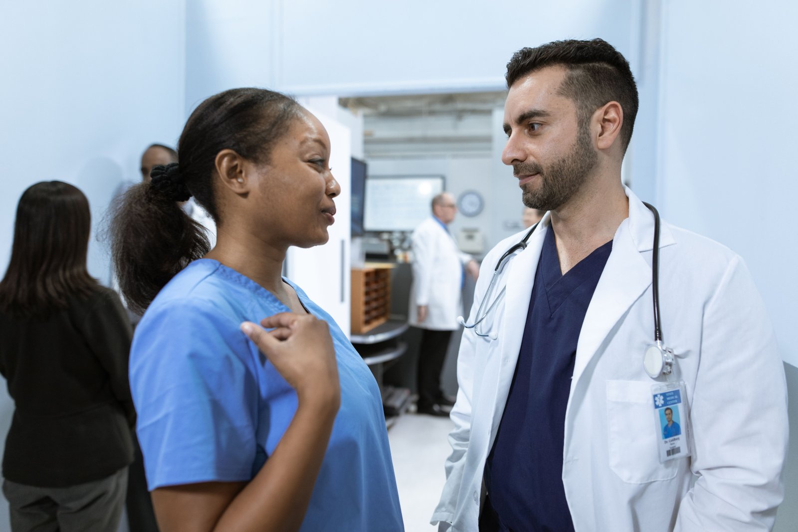 Staffing consultant speaking with a healthcare professional